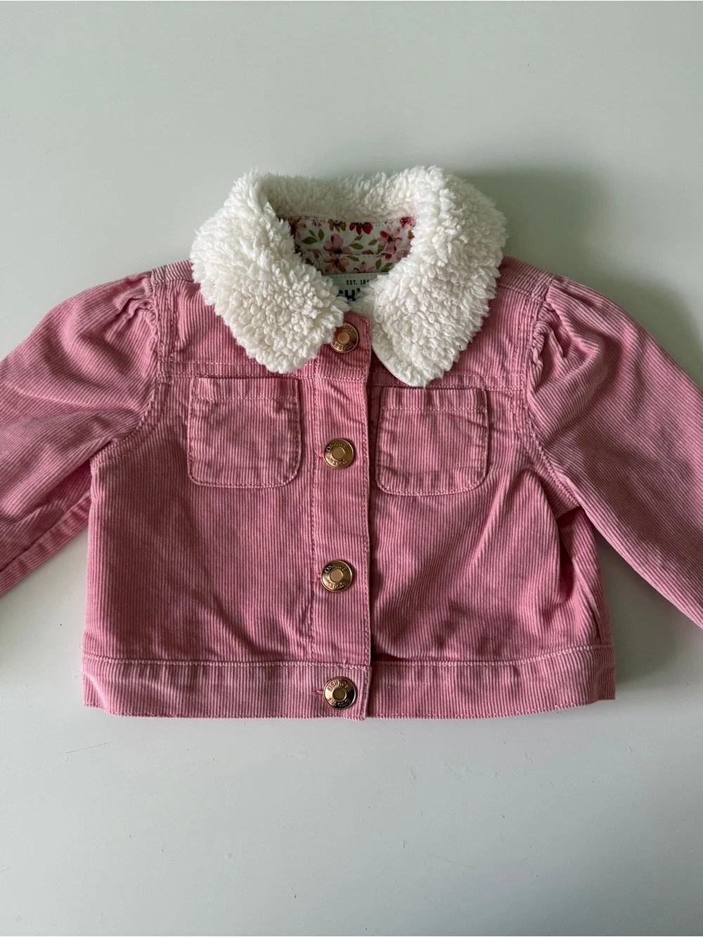 OshKosh B'gosh Pink Corduroy Jacket with White Sherpa Collar